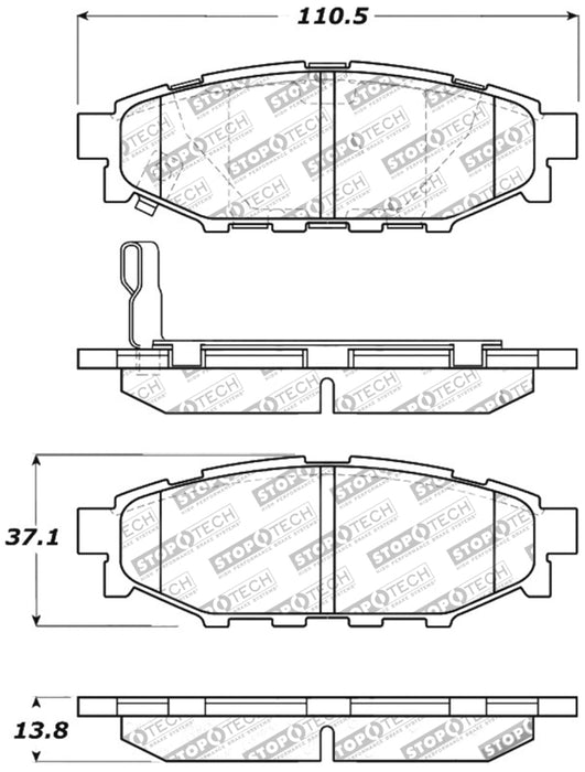 StopTech Performance 08-10 WRX Rear Brake Pads