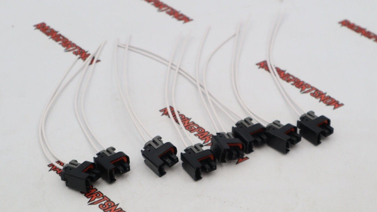 Delphi Mini Fuel Injector Connectors Plugs Clips Pigtails Harness QTY-8 Multec