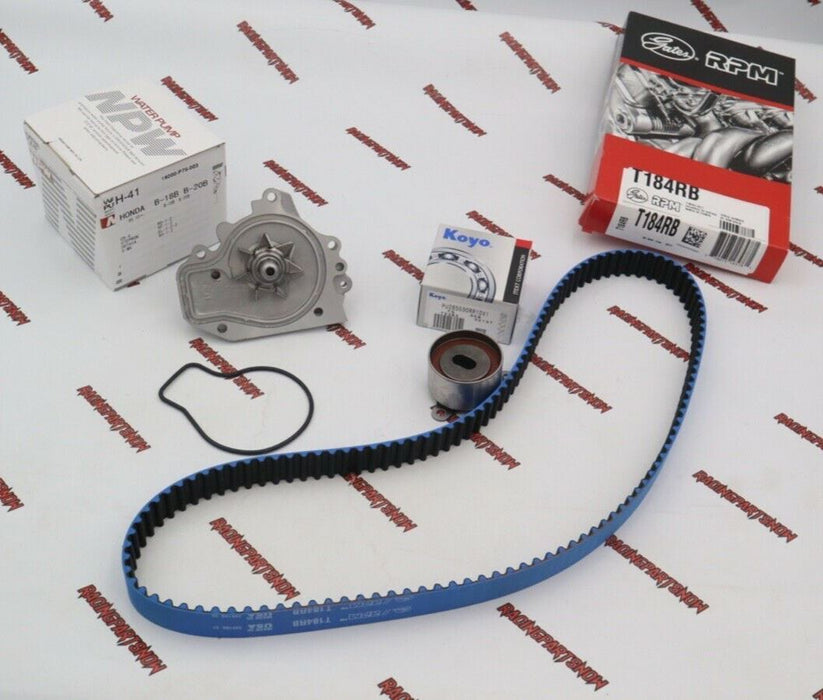 90-01 INTEGRA LS B18 B20 GATES BLUE RACING TIMING BELT WATER PUMP TENSIONER KIT