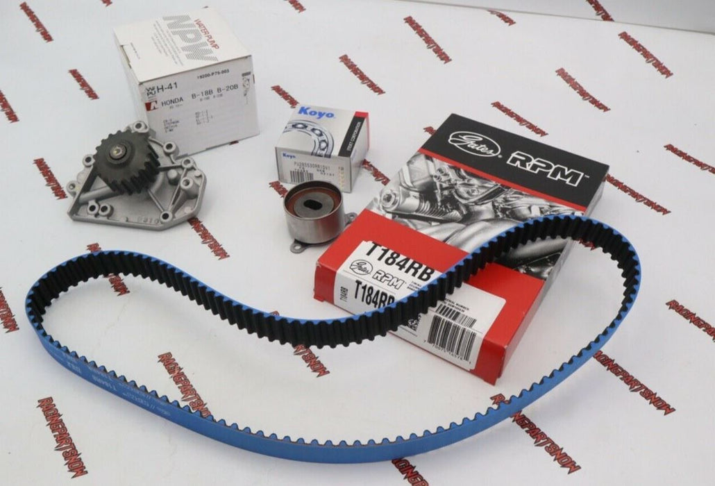 90-01 INTEGRA LS B18 B20 GATES BLUE RACING TIMING BELT WATER PUMP TENSIONER KIT