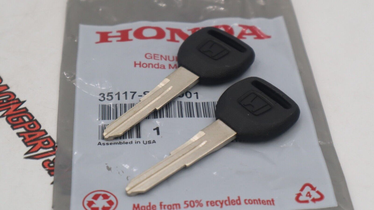 TWO Genuine OEM Honda Key Blank Accord Civic CR-V del Sol Prelude Odyssey