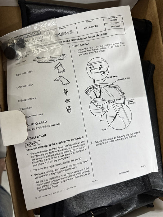 Honda 08P35-SV4-100F Nose Mask (Half) 1994-1997 Honda Accord